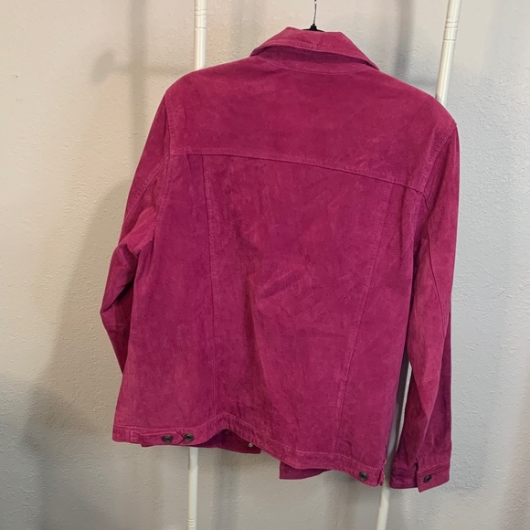 Denim&Co Fuchsia Leather Jacket - Picture 4 of 7